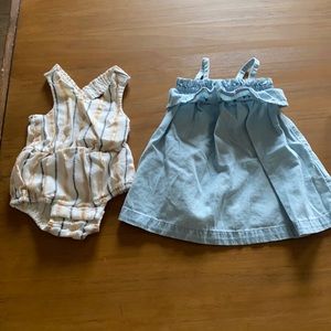 Old navy romper and dress for baby girl